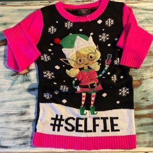 Girls Ugly Christmas Elf Sweater